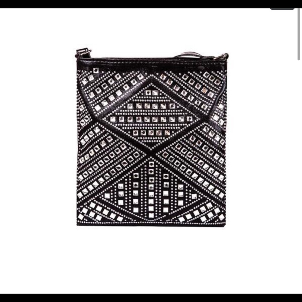 Sasha black stone accented crossbody handbag NWT